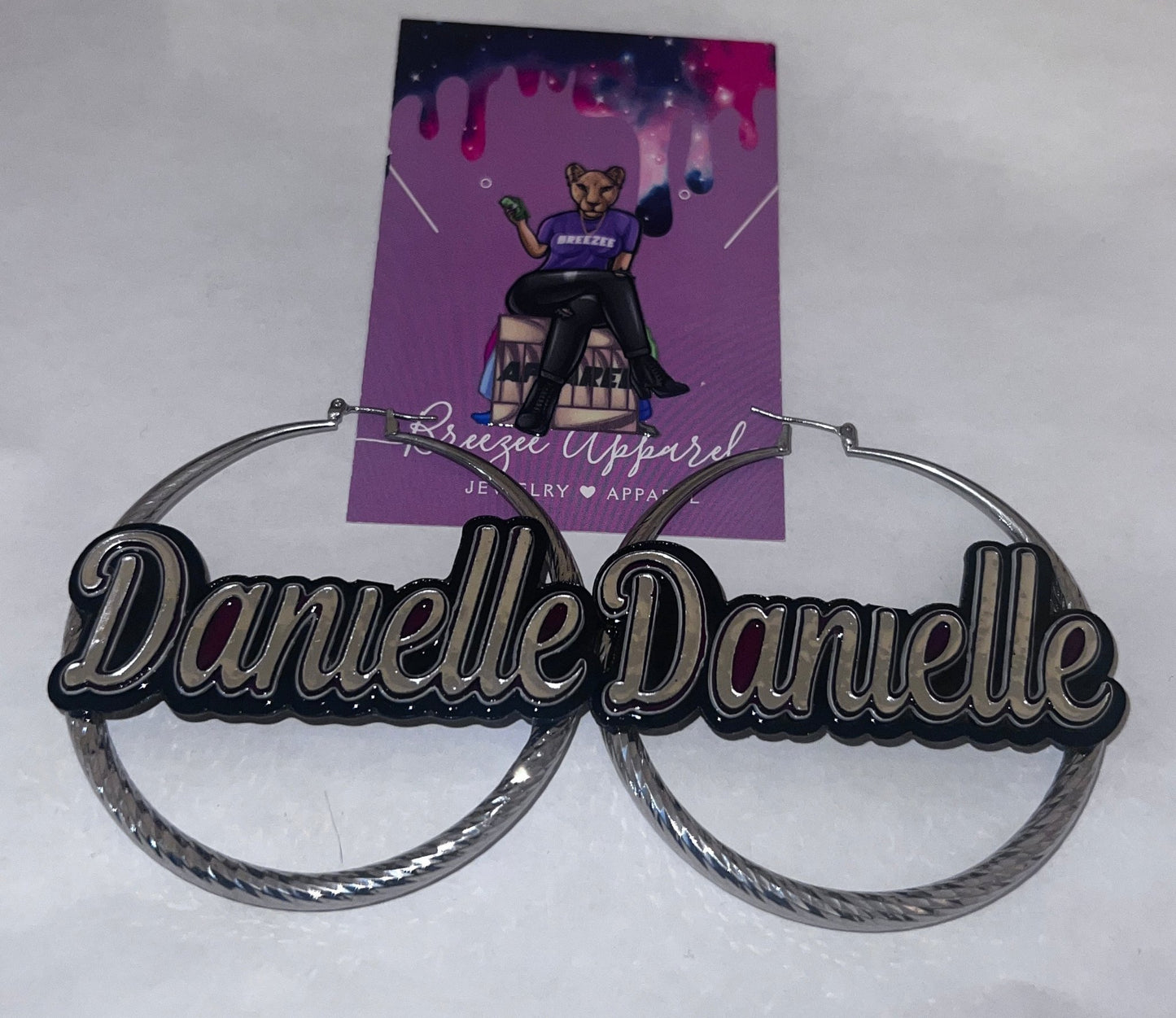 Large nameplate Earrings