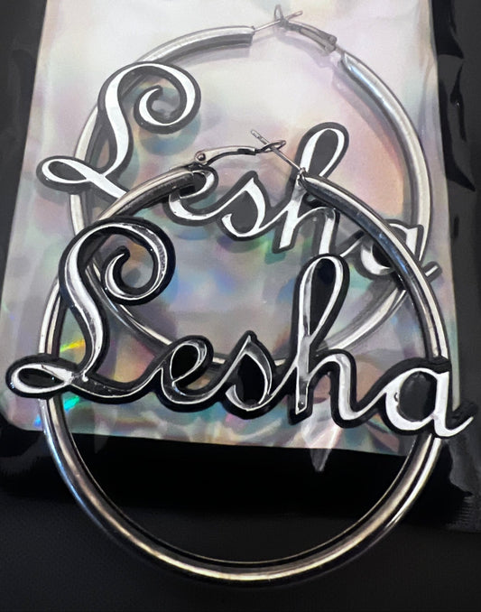 Large nameplate Earrings