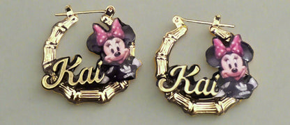 Custom Character Bamboo Earrings